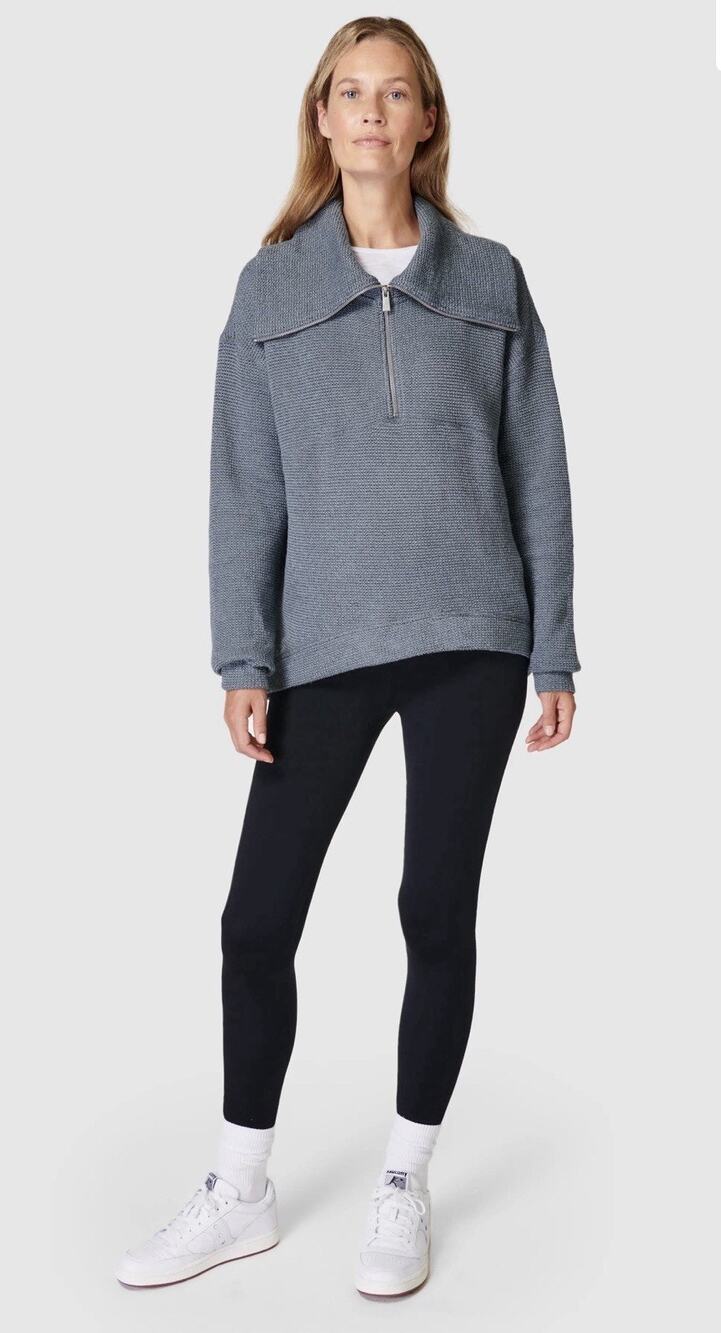 Sweaty Betty Women's Restful Boucle Half Zip Pullover Active Sweatshirt Size 6
